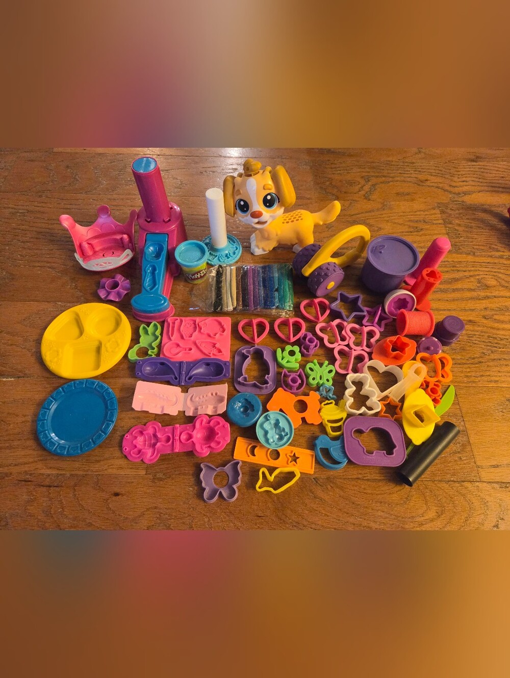 Play Dough Large Bundle with Molds and Cutters. Unused Clay Included